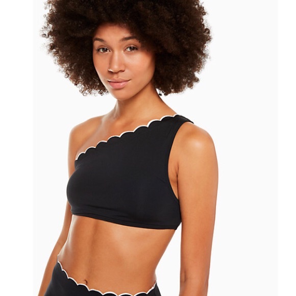 - KATE SPADE NY Contrast Scalloped  Bikini NWT S Blk - Picture 12 of 12